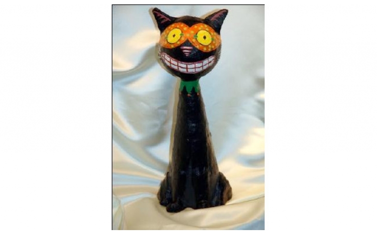 Masked Black Halloween Cat